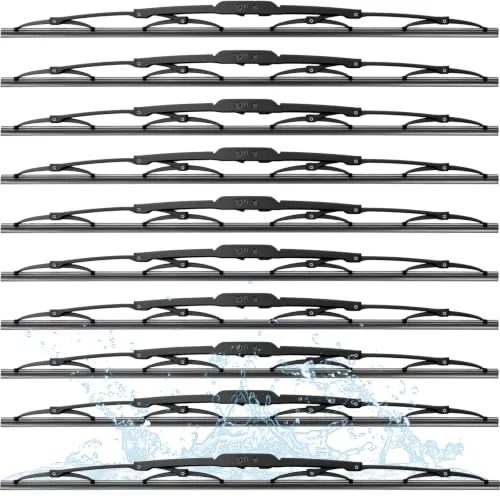 Lot de 10 balais d'essuie-glace silicone 56 cm, noir, photo du produit