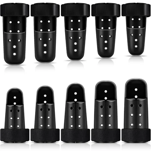 Lot de 10 attelles de doigt en maillet, noir, photo du produit