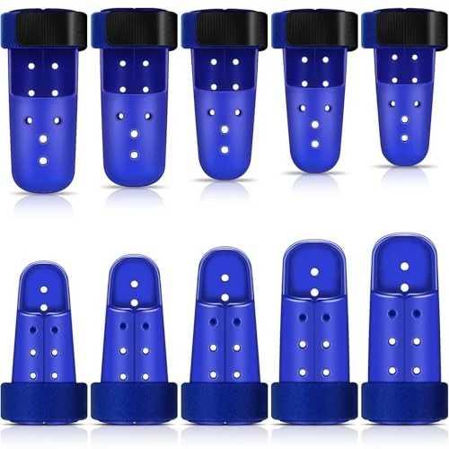 Lot de 10 attelles de doigt en maillet, bleu foncé, photo du produit