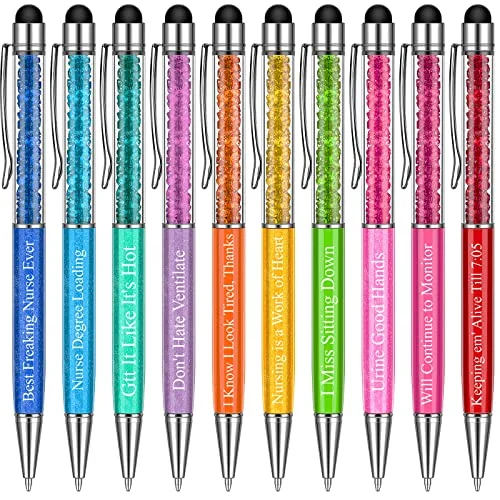 Lot de 10 stylos d'infirmière à encre noire, noir, photo du produit