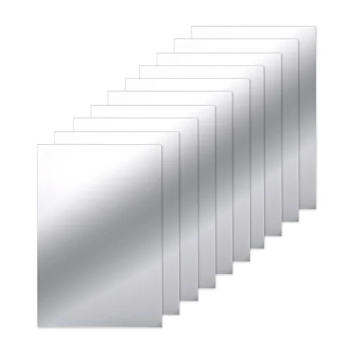 Lot de 10 carreaux miroir acryliques adhésifs, argenté, photo du produit
