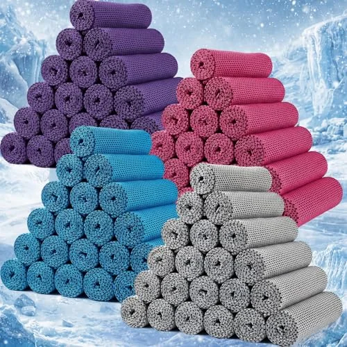 Lot de 100 serviettes rafraîchissantes, violet rose gris bleu, photo du produit