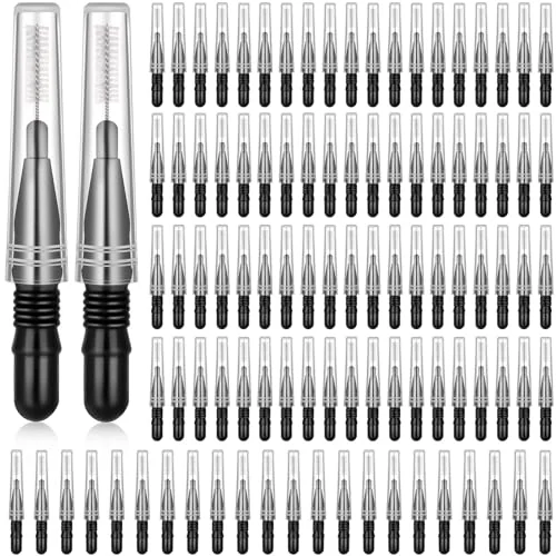 Lot de 100 brossettes interdentaires pour appareil dentaire, noir, photo du produit