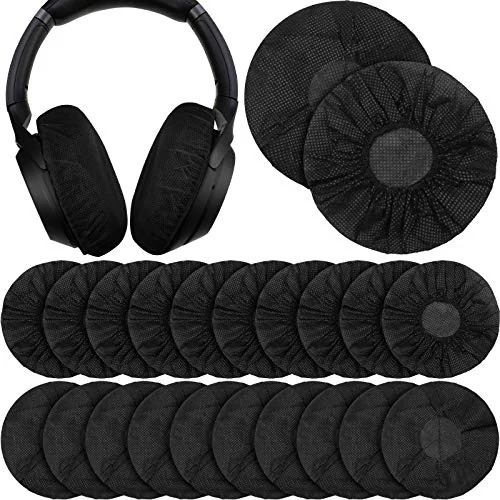 Lot de 100 protège-écouteurs jetables non tissés, noir, photo du produit