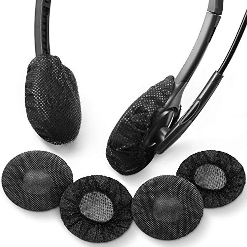 Lot de 100 protège-écouteurs jetables non tissés, noir, photo du produit