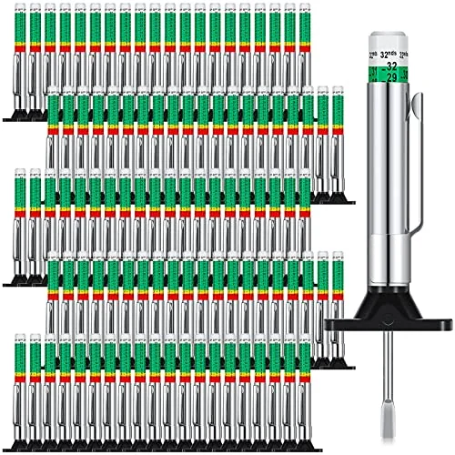 Lot de 100 jauges de profondeur de pneu à code couleur, photo du produit