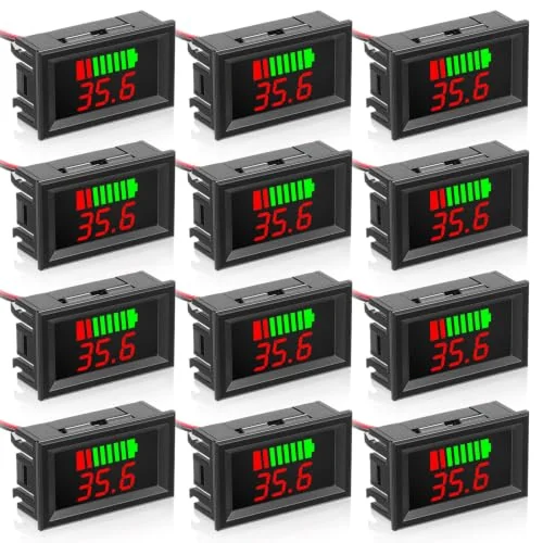 Lot de 12 voltmètres indicateurs de batterie, noir, photo du produit