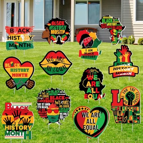 Lot de 12 décorations d'extérieur Black History Month, multicolore, photo du produit