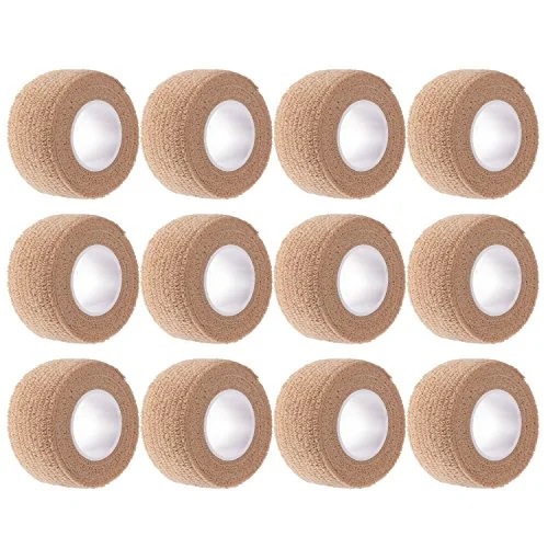 Lot de 12 bandes cohésives extensibles auto-adhérentes, couleur chair, photo du produit