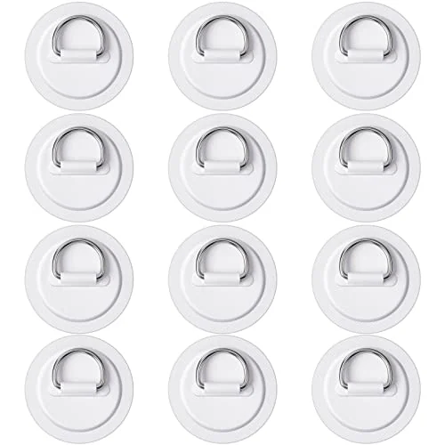 Lot de 12 patchs anneaux en D inox pour bateau pneumatique PVC, photo du produit