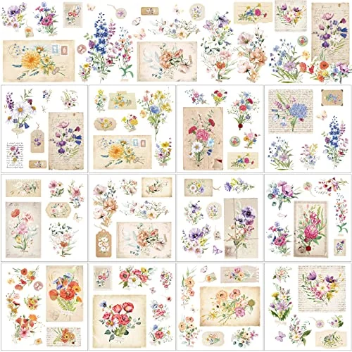 Lot de 12 planches de décalcomanies à frotter pour meubles, multicolore, photo du produit