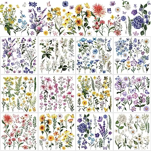 Lot de 12 planches de décalcomanies à frotter pour meubles, coloris multiples, photo du produit