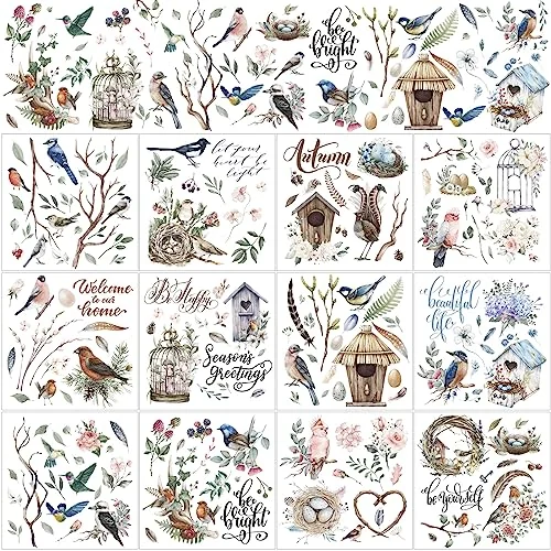 Lot de 12 planches de décalcomanies à frotter pour meubles, multicolore, photo du produit