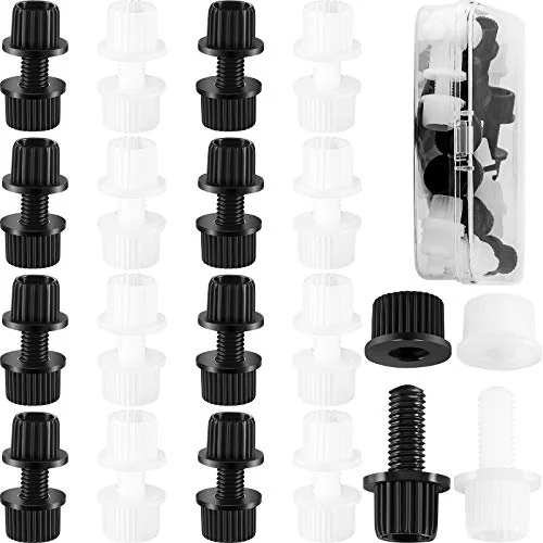 16 paires de vis en nylon pour plaque d'immatriculation moto, noir et blanc, photo du produit