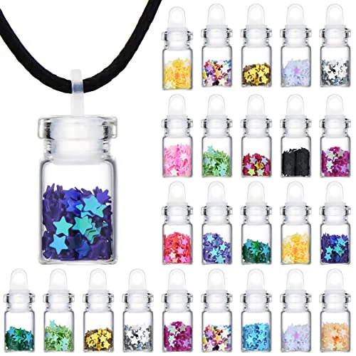Lot de 16 colliers de fée avec flacons de poussière de confettis, style classique, photo du produit