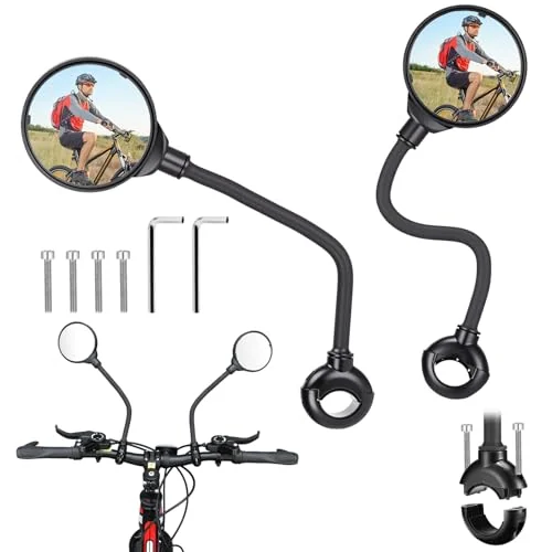 Lot de 2 rétroviseurs de vélo sur guidon, noir, photo du produit