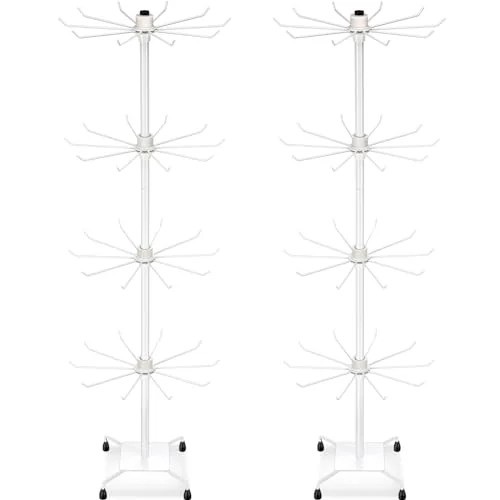 Lot de 2 présentoirs à bijoux rotatifs, blanc, photo du produit
