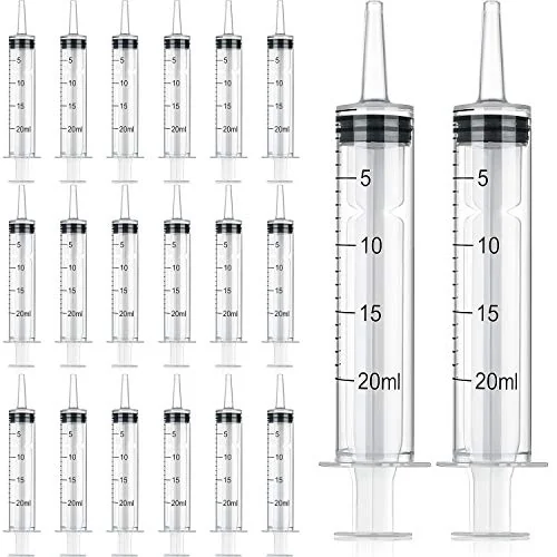 Lot de 20 seringues doseuses en plastique 20 ml avec tube, photo du produit