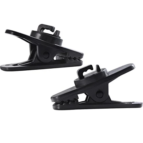 Lot de 20 clips rotatifs 360° pour câble d'écouteurs, noir, photo du produit