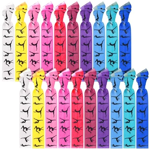Lot de 20 élastiques à cheveux gymnastique sans pli, couleurs tendres, photo du produit