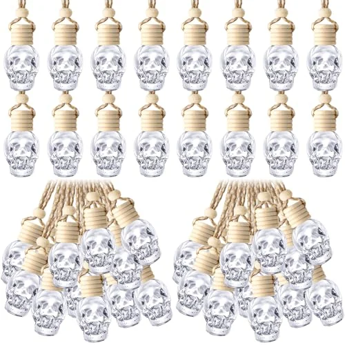 Lot de 200 flacons diffuseurs à suspendre, tête de mort, photo du produit