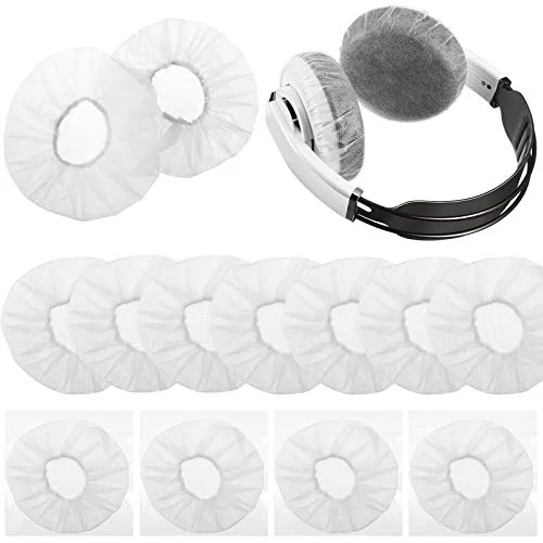 Lot de 200 protège-écouteurs jetables non tissés, blanc, photo du produit