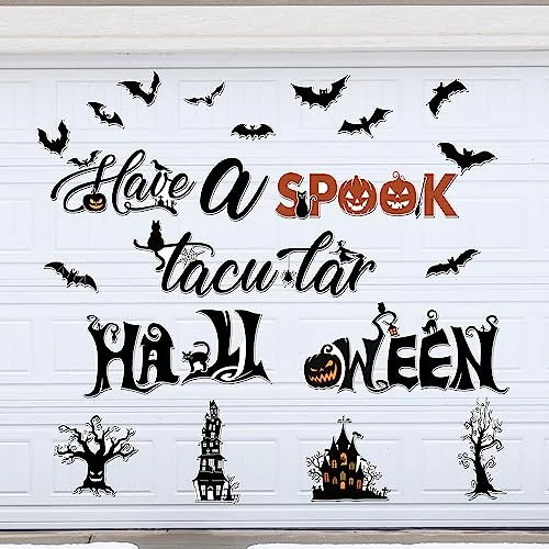 Lot de 24 décorations de porte de garage Halloween, style éclatant, photo du produit
