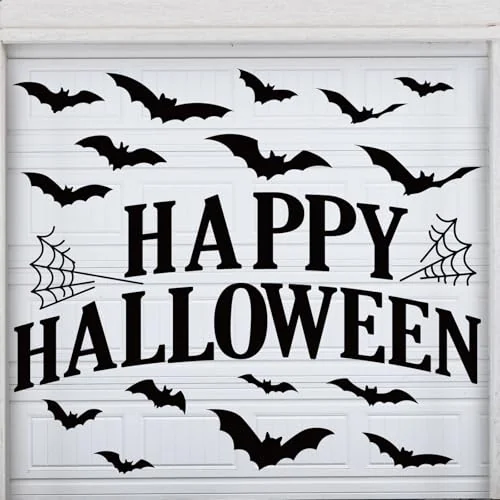 Lot de 24 chauves-souris noires pour porte de garage, motif chauve-souris, photo du produit
