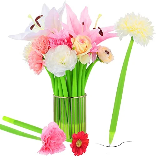 Lot de 24 stylos fleurs fête des mères, rose, photo du produit