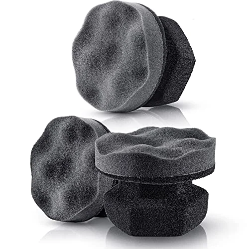Lot de 3 grands tampons applicateurs de brillant pour pneus, gris, photo du produit