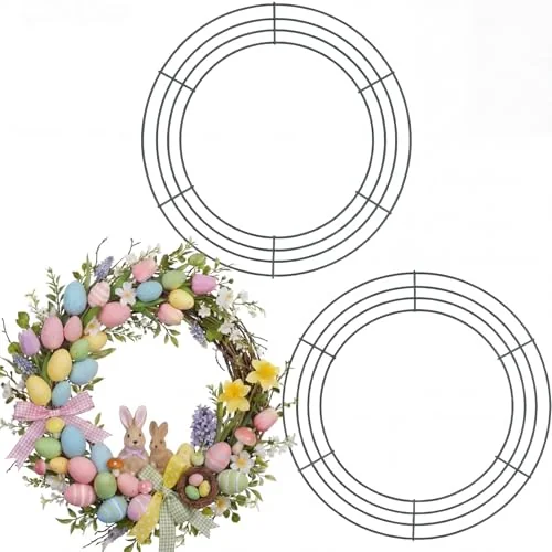 Lot de 3 armatures de couronne en fil métallique vert 25 cm, vert, photo du produit