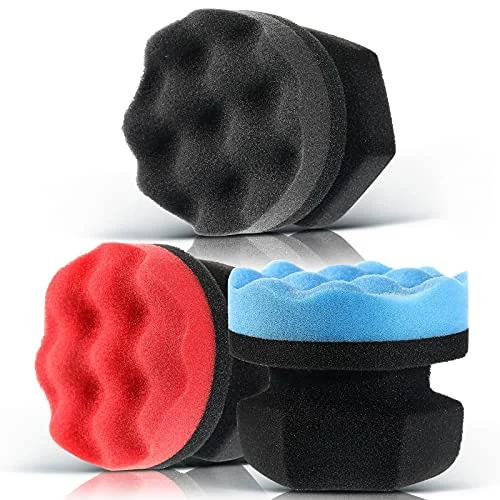 Lot de 3 tampons applicateurs de brillant pour pneus, noir, rouge, bleu, photo du produit