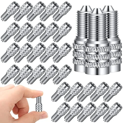 Lot de 32 bouchons de valve double joint, argenté, photo du produit