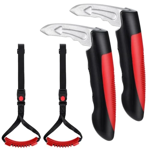 Lot de 4 poignées d'appui de portière pour seniors, rouge, photo du produit