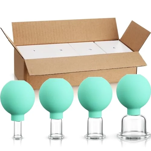 Jeu de 4 ventouses en verre et silicone, vert menthe, photo du produit