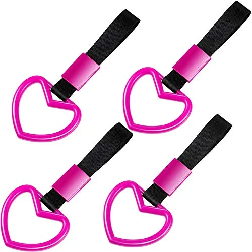Lot de 4 sangles-anneaux de poignée en forme de cœur, rouge rose, noir, photo du produit