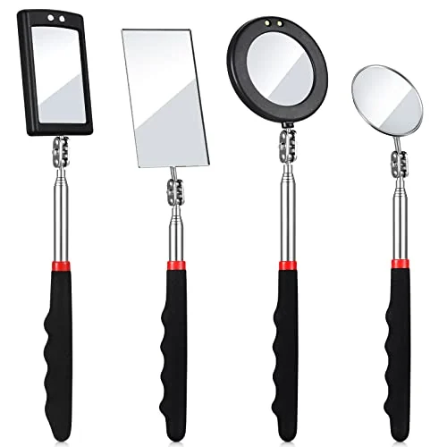 Lot de 4 miroirs d'inspection télescopiques à LED, photo du produit