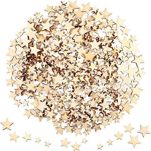 Lot de 400 mini-étoiles en bois pour loisirs créatifs, photo du produit