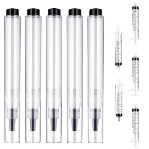 Lot de 5 stylos de retouche peinture rechargeables, transparent, photo du produit