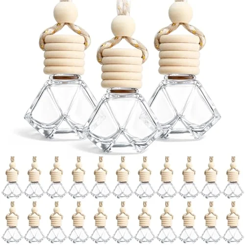 Lot de 50 flacons diffuseurs de parfum auto à suspendre, transparent, photo du produit