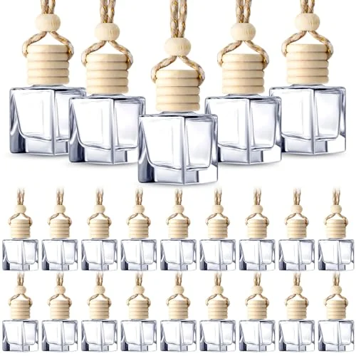 Lot de 50 flacons diffuseurs de parfum auto à suspendre, transparent, photo du produit