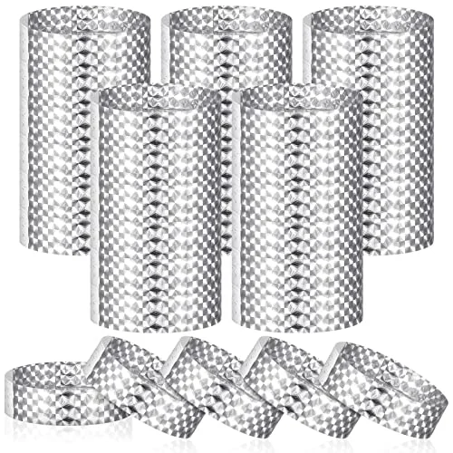 Lot de 500 bracelets événementiels holographiques en papier adhésif, argenté, photo du produit