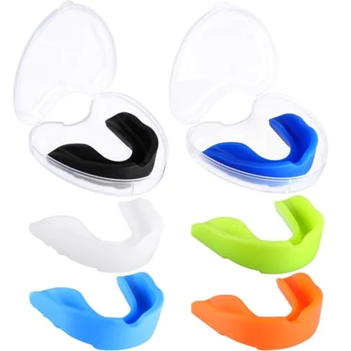 Lot de 6 protège-dents enfant et junior pour football et sport, coloris assortis, photo du produit