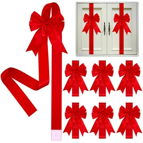 Lot de 6 rubans de fête rouges pour portes de placard, rouge, photo du produit