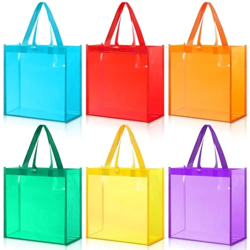 Lot de 6 sacs cabas transparents, transparent multicolore, photo du produit