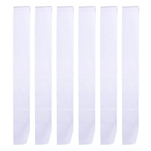 Lot de 6 écharpes de satin blanches vierges pour concours, blanc, photo du produit
