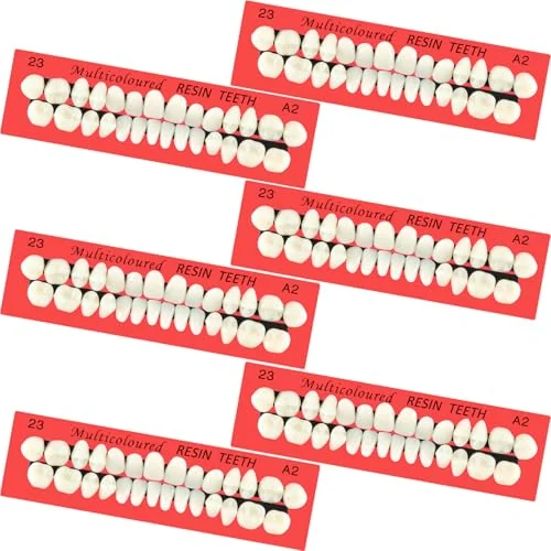 6 jeux de fausses dents en résine acrylique, beige foncé, photo du produit