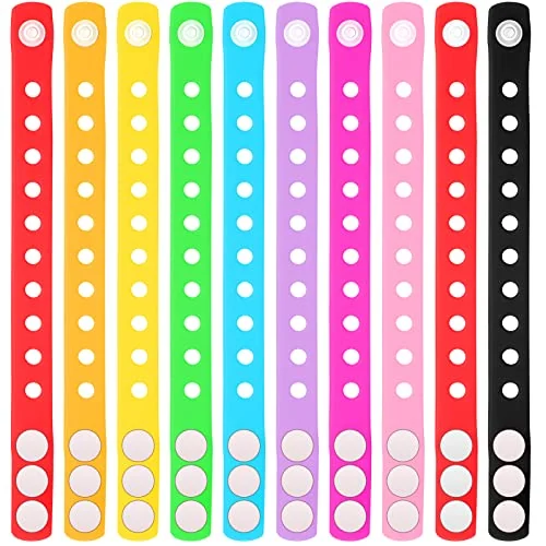 Lot de 60 bracelets silicone réglables à breloques pour enfants, coloris multiples, photo du produit