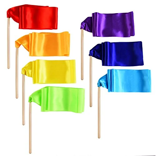Lot de 7 rubans de danse courts pour tout-petits, rouge, photo du produit