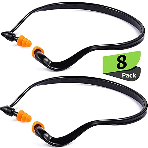 8 paires de bouchons d'oreilles à arceau en silicone, noir, photo du produit